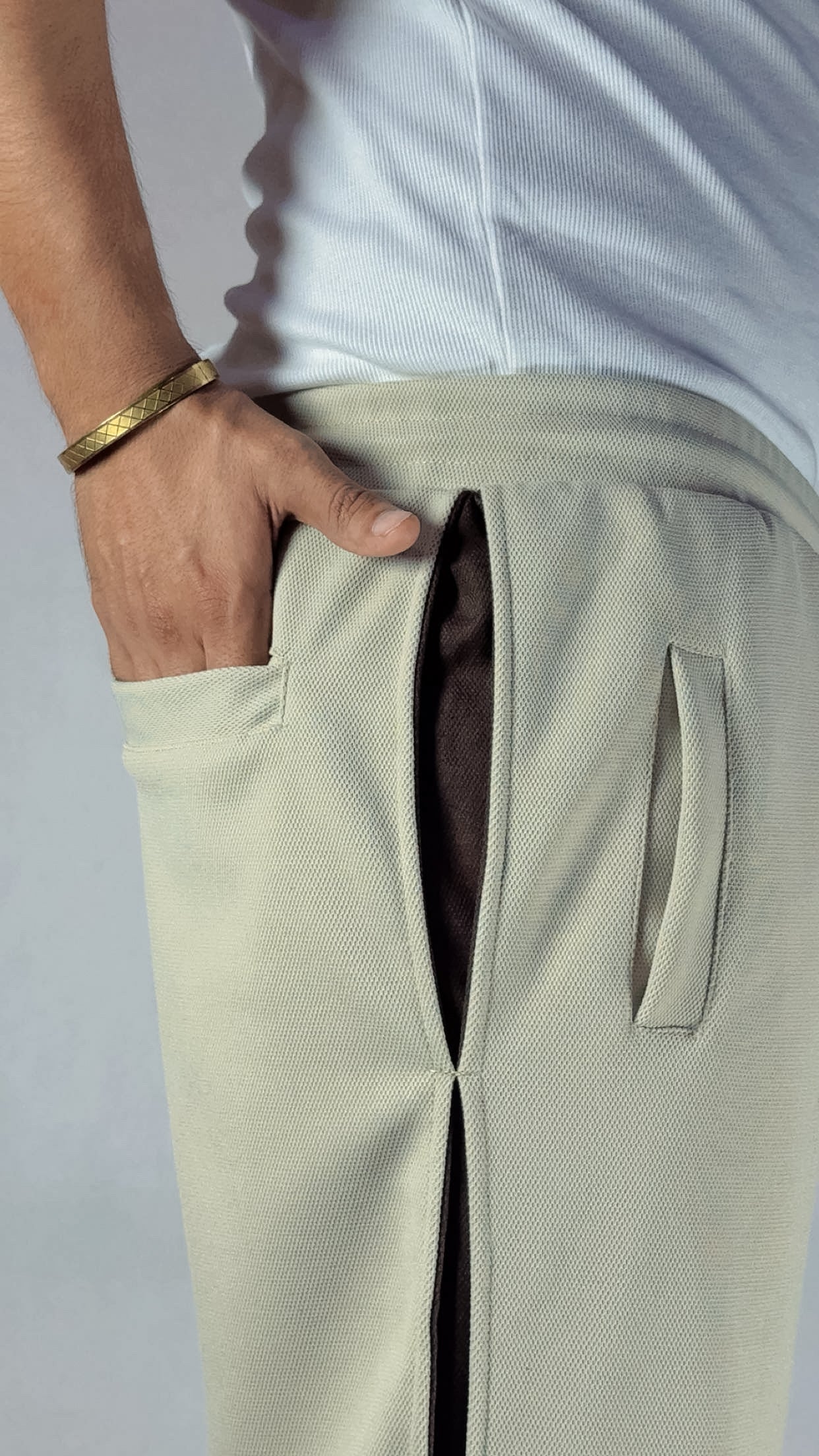 CASUAL SOFT BOTTOM CONTRAST PANEL JOGGERS