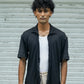 BAGGY FIT KNITTED ZIPPER HALF SLEEVES SHIRT