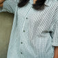 BAGGY FIT AIRY NET STRIPED SHIRT.