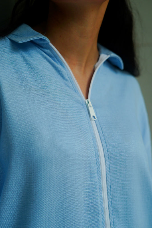 BAGGY FIT ZIPPER COLLAR SHIRT