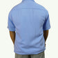 ICE BLUE BAGGY FIT ZIPPER SHIRT