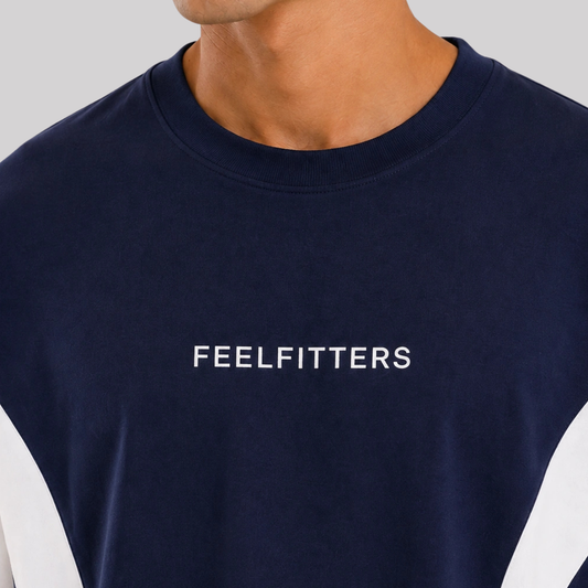 Wave Panel Tee — Deep Navy
