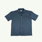 BAGGY FIT KNITTED ZIPPER HALF SLEEVES SHIRT