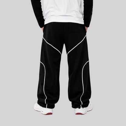 Baggy Fit Joggers With Piping details
