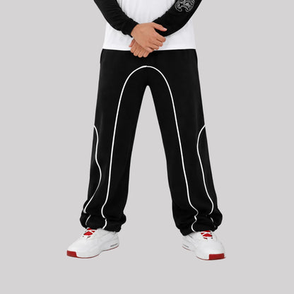 Baggy Fit Joggers With Piping details
