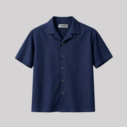 MIDNIGHT BLUE BAGGY FIT HALF SLEEVES SHIRT