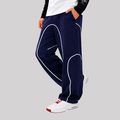 Baggy Fit Joggers With Piping details