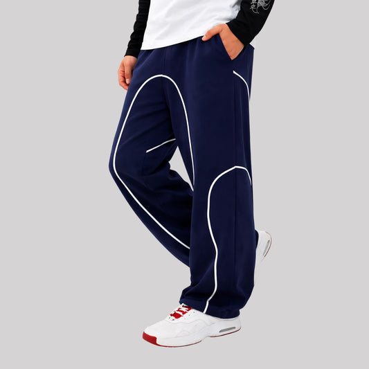 Baggy Fit Joggers With Piping details