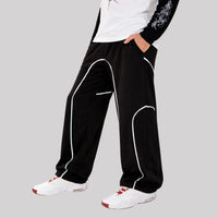 Baggy Fit Joggers With Piping details
