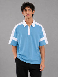 Horizon Zip Polo — Glacier Mist