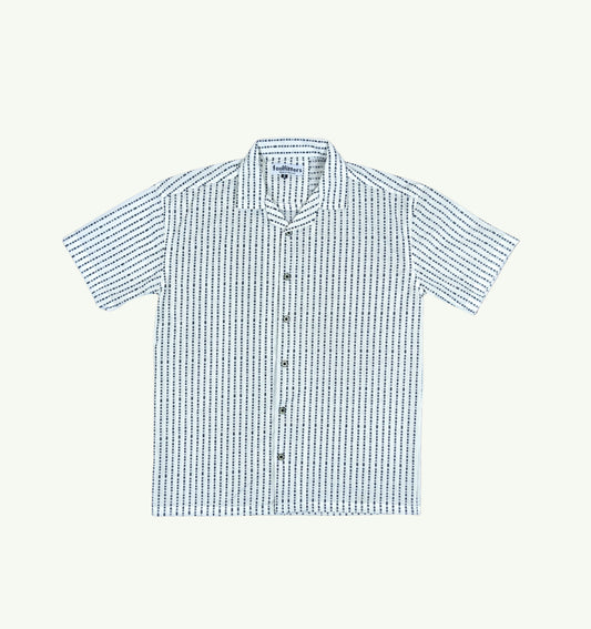 BAGGY FIT AIRY NET STRIPED SHIRT.